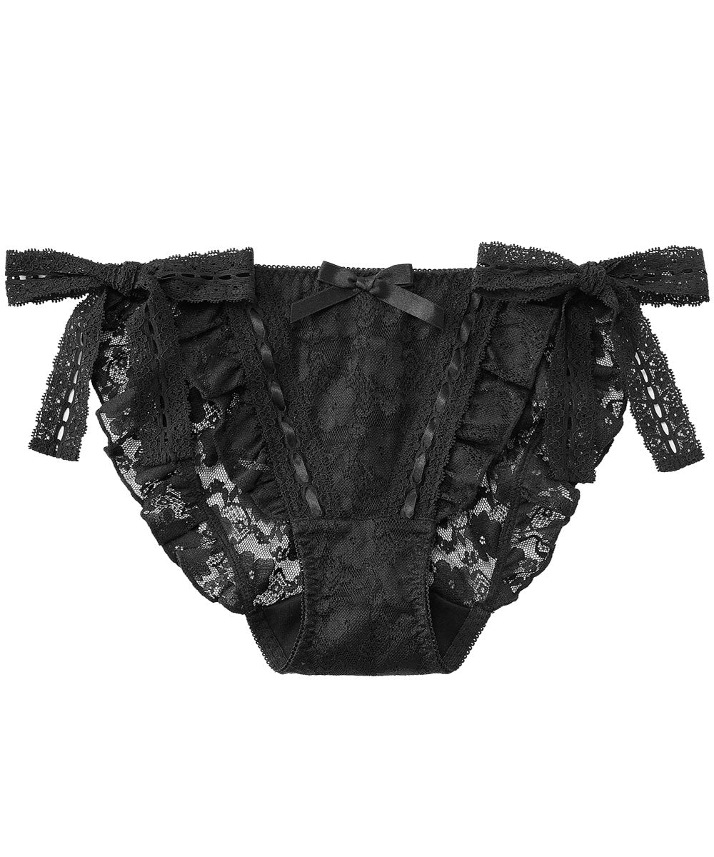 Generic Women's Nylon Low Waist Side Lace Bikini Panty (black) at Rs 229.00, Gingee