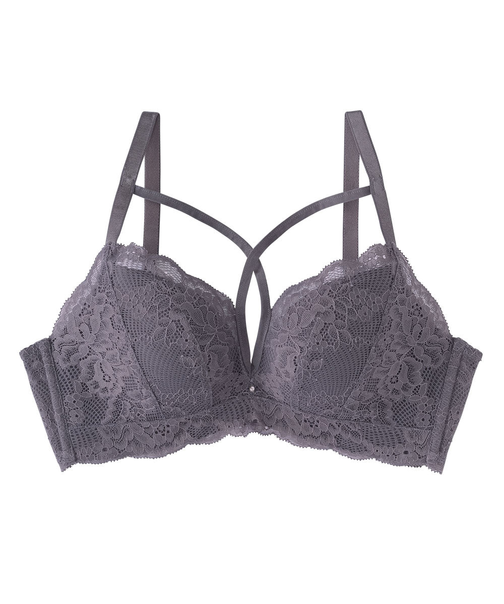 Chomori Criss-Crossed Cord Straps Wireless Maximum Boost Bra