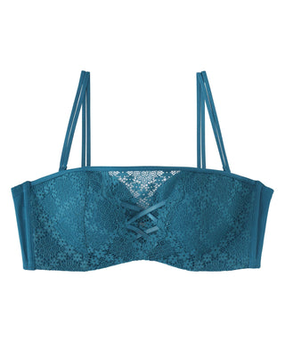 无肩带 超盛内衣 CHOMORI BRA(R) Demi胸罩和方形花边