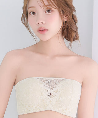 Strapless Maximum Boost Bra CHOMORI BRA(R) Demi bra dengan renda persegi
