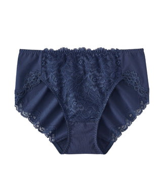 High-Waist Lace Cotton-Blend Bikini Panty