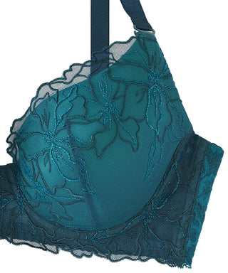 Metallic Flower Side Support Bra (FGH Cup)