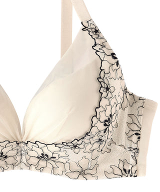 Pelangsingan sampingan renda bunga renda bunga PUSH-UP Bra