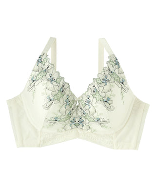 Sujetador con soporte lateral cruzado frontal con bordado floral (Copa FGH)