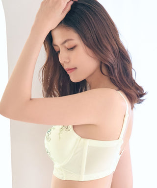 Sujetador con soporte lateral cruzado frontal con bordado floral (Copa FGH)