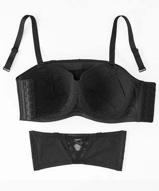 Ribbed 2-Way Cleavage Cover Side Support Bra (FGH Cup)