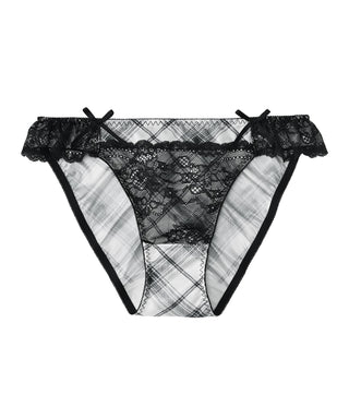 Check Satin Bikini Panty