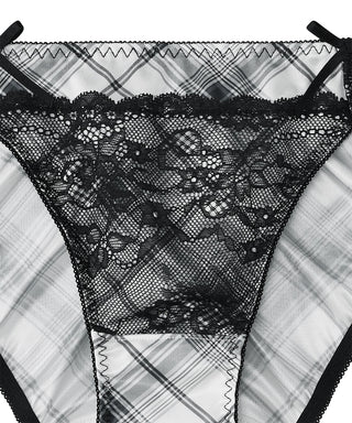 Check Satin Bikini Panty