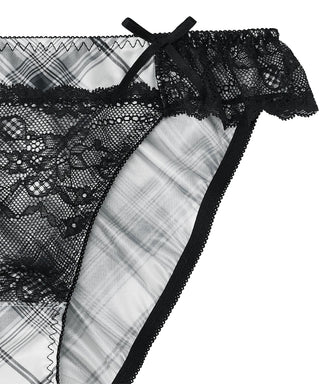 Check Satin Bikini Panty