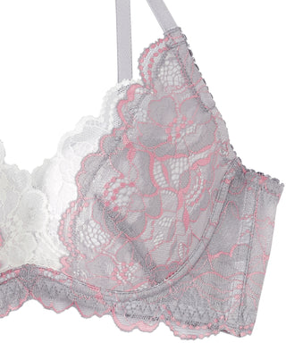 Renda Sokongan Sisi Dwiwarna PUSH-UP Bra