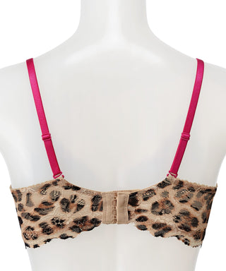 Sokongan Sebelah Leopard Lace PUSH-UP Bra