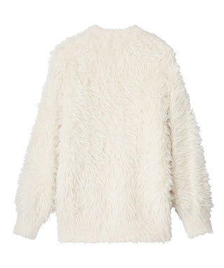 Conjunto de 3 piezas con camisola de satén y cárdigan de punto peludo