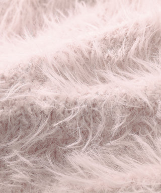 Conjunto de parte superior e inferior de cárdigan de punto peludo con cinta