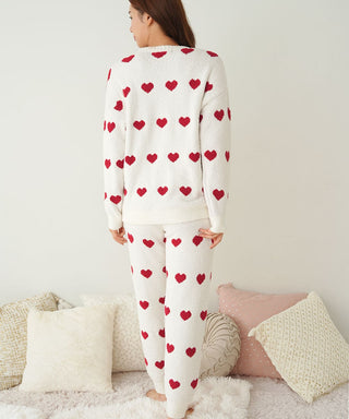 Heart Knit Belly Warmer Top-and-Bottom Set