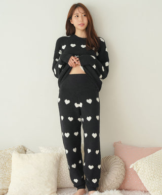 Heart Knit Belly Warmer Top-and-Bottom Set