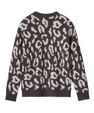 Leopard Knit Belly Hangat dan Bawah Set Bawah