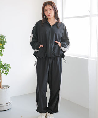 UV Cut Mesh Zip-Up Hoodie Top and Bottom Set