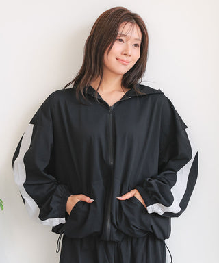 UV Cut Mesh Zip-Up Hoodie Top and Bottom Set