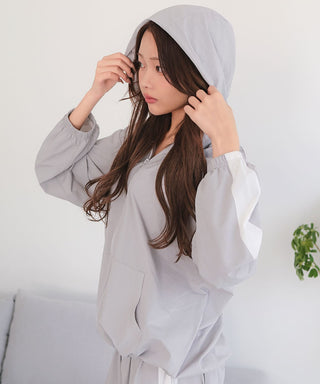 UV Cut Mesh Zip-Up Hoodie Top and Bottom Set