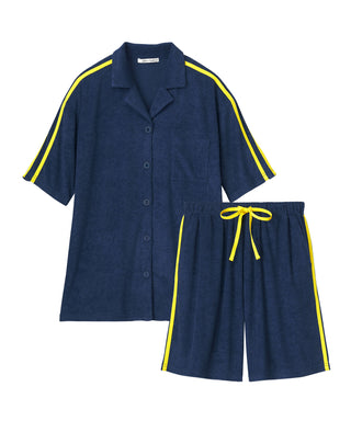 Pile Line Short Sleeve Top and Bottom Set
