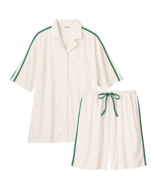 Pile Line Short Sleeve Top and Bottom Set