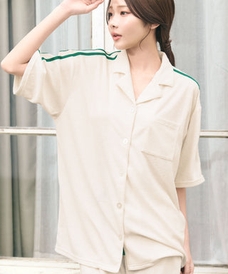 Pile Line Short Sleeve Top and Bottom Set