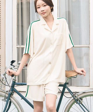Pile Line Short Sleeve Top and Bottom Set