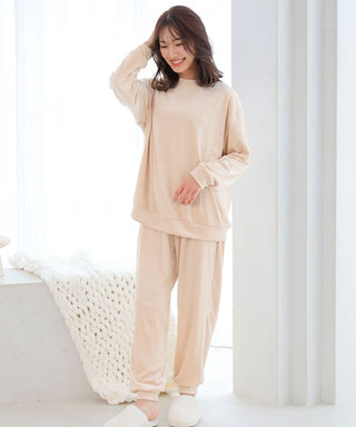 Pillowy soft boa Long Sleeves Top and Bottom Set