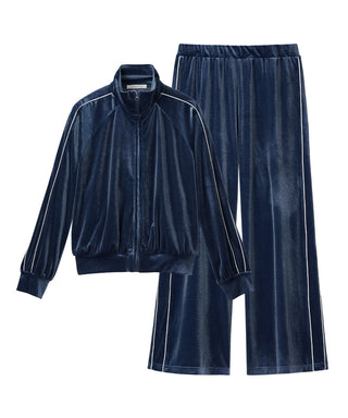 Set de la manga larga e inferior de la manga larga del terciopelo brillante