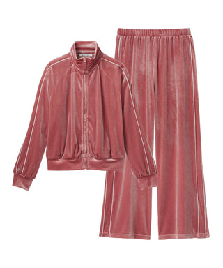 Set de la manga larga e inferior de la manga larga del terciopelo brillante