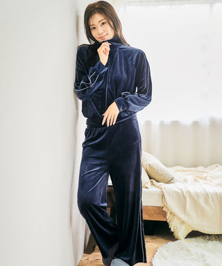 Set de la manga larga e inferior de la manga larga del terciopelo brillante