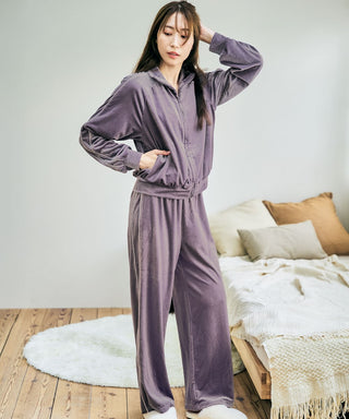 Set de la manga larga e inferior de la manga larga del terciopelo brillante