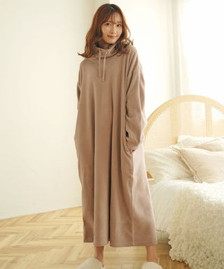 Warm High Neck Fleece Lounge Dress