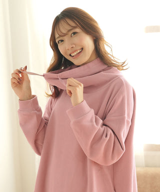 Warm High Neck Fleece Lounge Dress