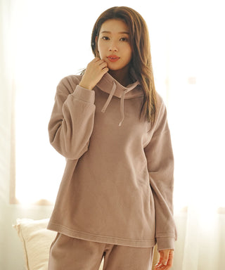 Warm High Neck Fleece Long Sleeves Top and Bottom Set