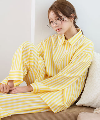 Shirt Pajamas Top and Bottom Set