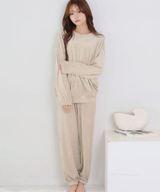 Basic Stretch Soft Fleece Top and Bottom Set