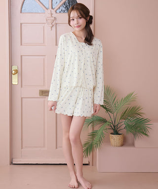 小碎花长袖三件套
