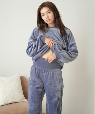 Fleece Long Sleeves Top and Bottom Set with Belly Band