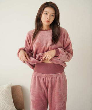 Fleece Long Sleeves Top and Bottom Set with Belly Band