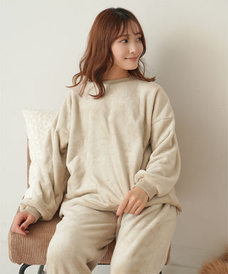 Fleece Long Sleeves Top and Bottom Set with Belly Band