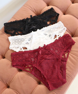 Heart Tulle Lace-up Cheeky Panty | aimerfeel Heart Tulle Lace-up Cheeky Panty | aimerfeel