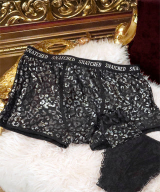 Bóxer tipo panty Cheeky con estampado de leopardo brillante (hombres)
