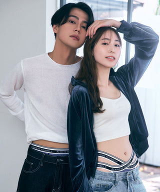 Elegante denim bragas descaradas