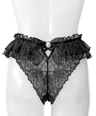 Frill Pearl Ribbon Cheeky Panty