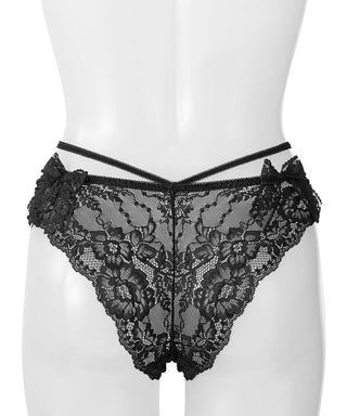 Cross Lace Ribbon Cheeky Panty