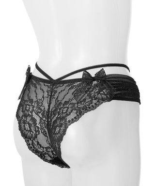 Cross Lace Ribbon Cheeky Panty