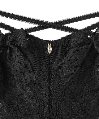 Cross Lace Ribbon Cheeky Panty