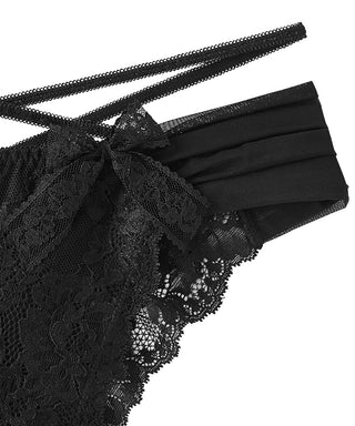 Cross Lace Ribbon Cheeky Panty