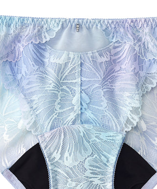 Braguitas de época con encaje color aguamarina de sirena